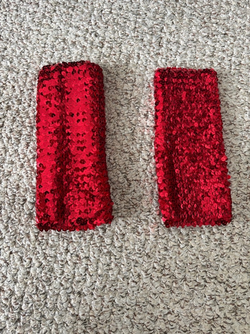 Pair of Red Sequin Arm or Leg Warmers / Cuffs
